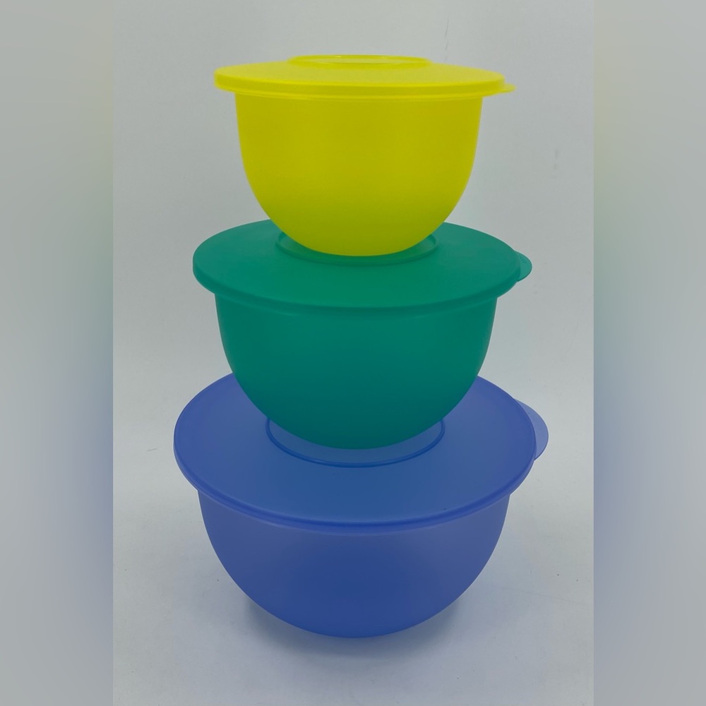 Tupperware Vintage Impressions Nesting Mixing Bowls #3091,3093,3095 & Seals‎ NEW